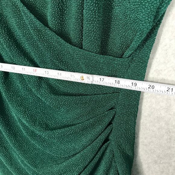 General Good Dress 2X Wrap Ruffle Textured Slinky Liquid Career Stretch Kelly - Picture 12 of 13